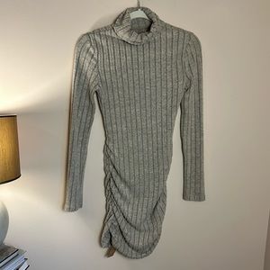 ‼️ Shein x Frenchy Ribbed Knit Turtleneck Sweater Dress - Gray - Size XS